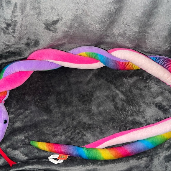 Adventure Planet Snake Plush Twisted Multi Color 57” Stuffed Reptile Pink Purple - Picture 7 of 16